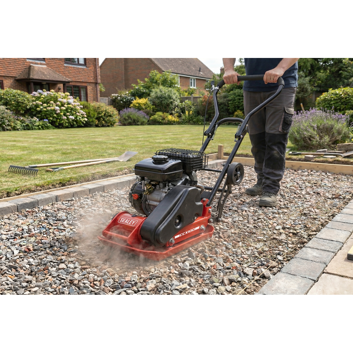 Petrol Plate Compactor with Wheel Kit 50kg (CCX100)