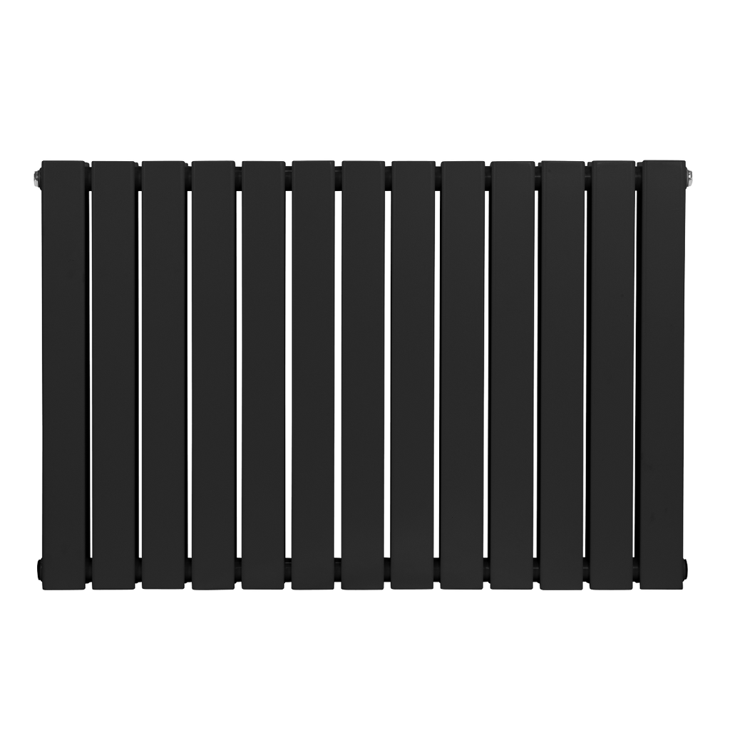 Baridi Horizontal Radiator Contemporary Double Flat Panel Design 600 x 910mm – Black