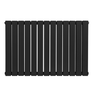 Baridi Horizontal Radiator Contemporary Double Flat Panel Design 600 x 910mm – Black