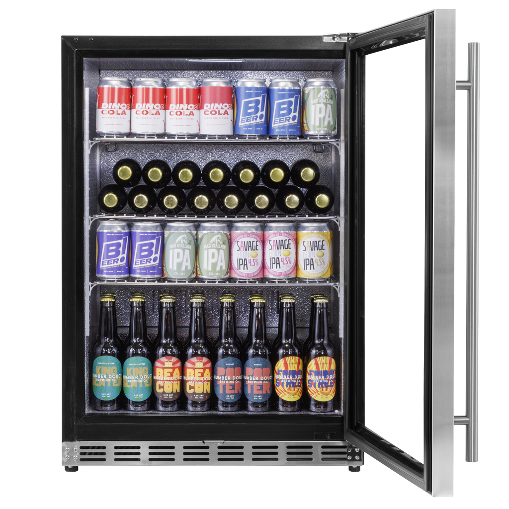 Baridi Outdoor Drinks Fridge with Triple Glazed Door & Lock 150L Stainless Steel (DH439)