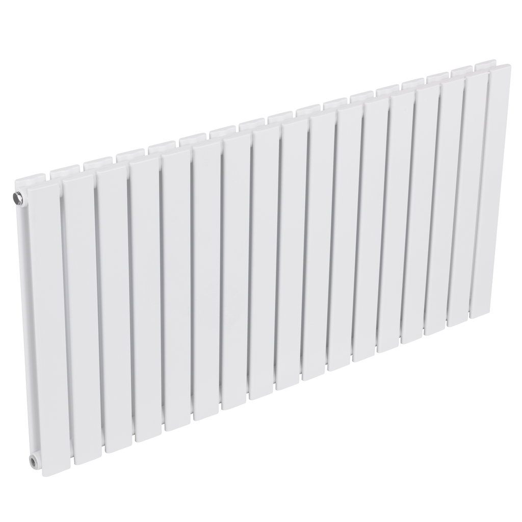 Baridi Horizontal Radiator Contemporary Double Flat Panel Design 600 x 1190mm – White