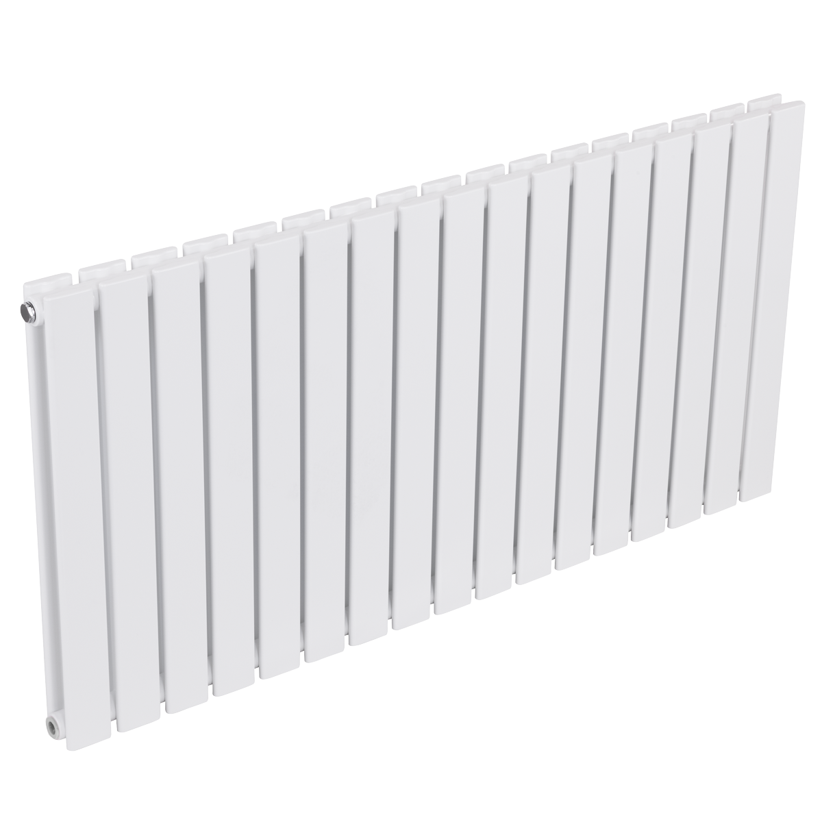 Baridi Horizontal Radiator Contemporary Double Flat Panel Design 600 x 1190mm – White