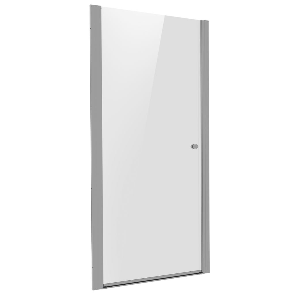 Pivot Shower Door 800 x 1850mm, 6mm Tempered Glass, Reversible - Chrome