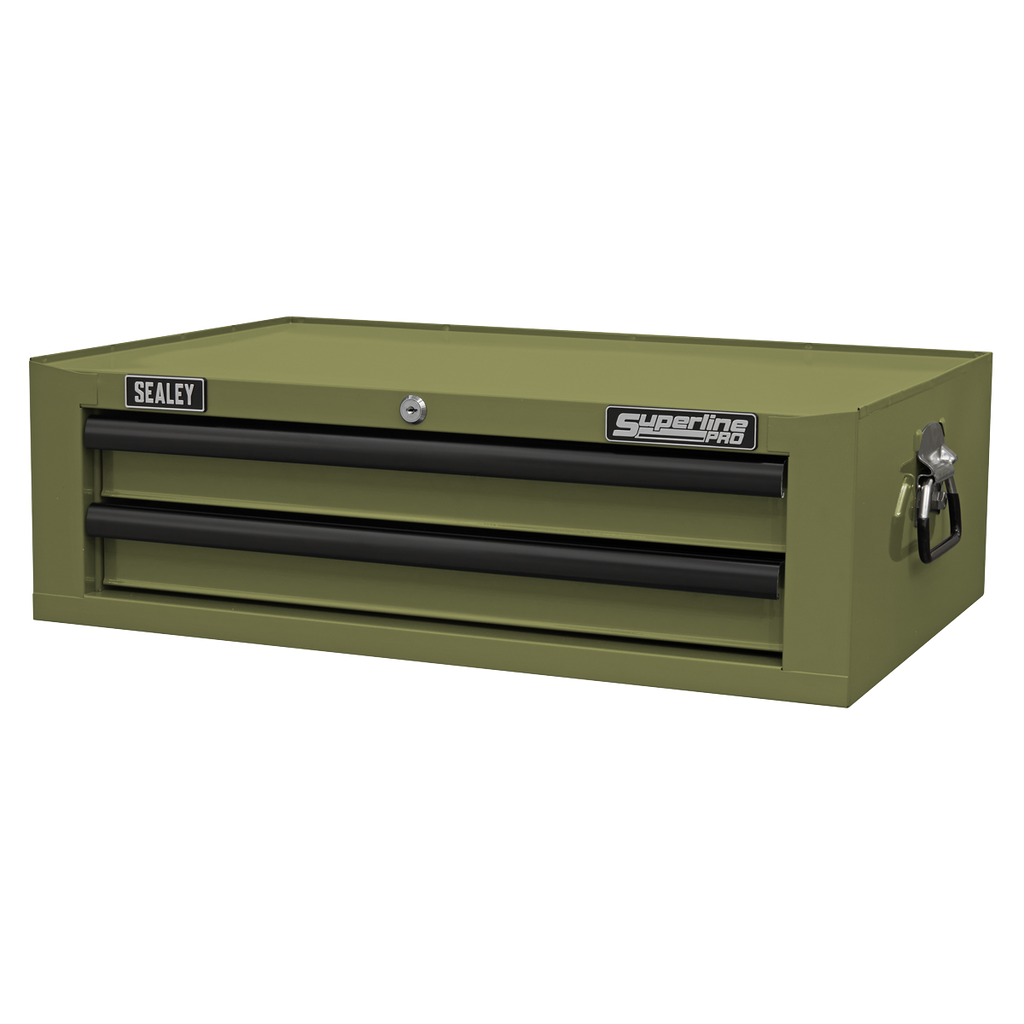 Superline PRO® Mid-Box Tool Chest 2 Drawer - Khaki