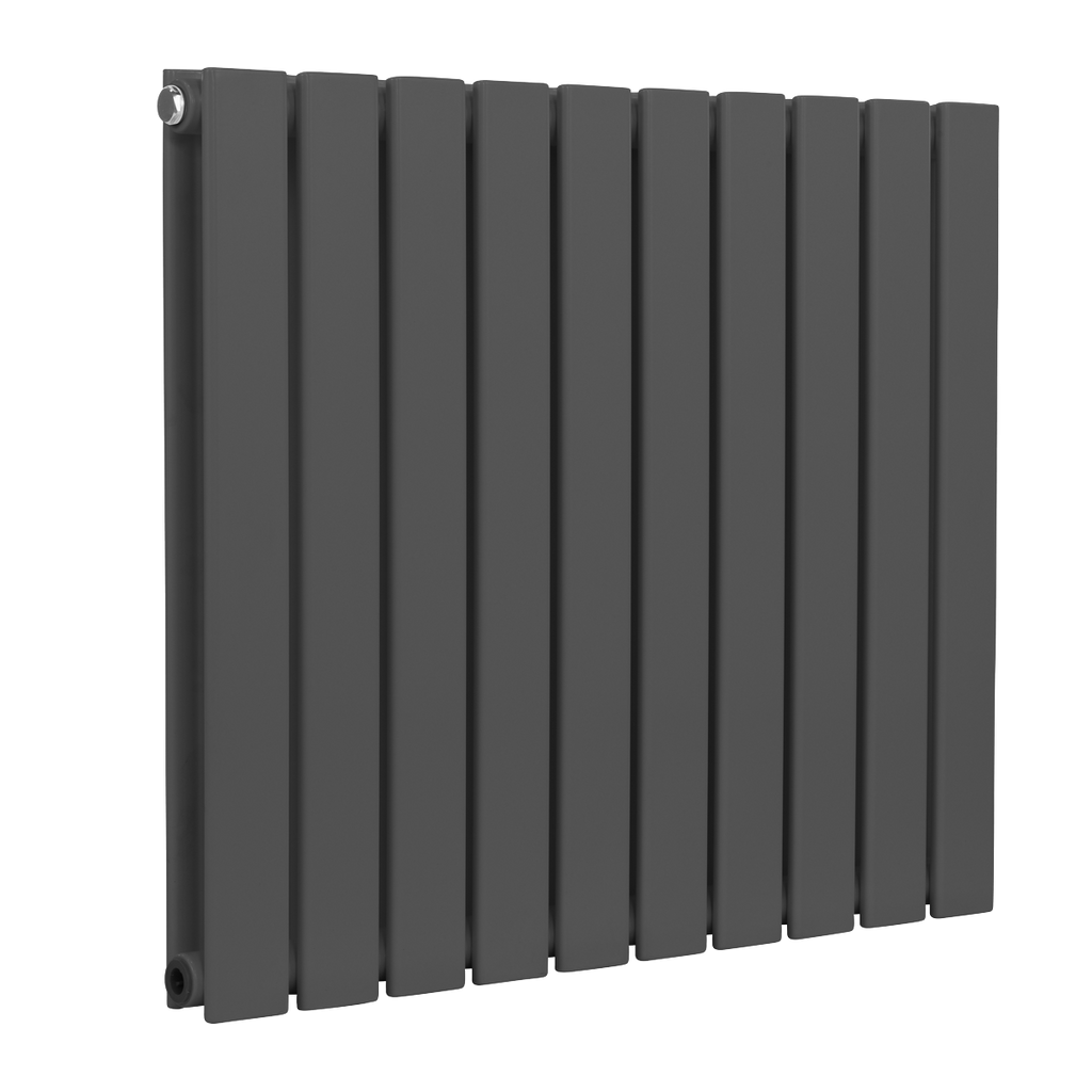 Baridi Horizontal Radiator Contemporary Double Flat Panel Design 600 x 700mm – Anthracite