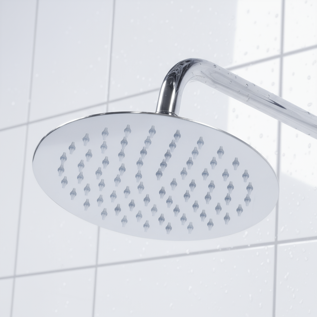 Thermostatic Shower Mixer Set, 20cm Round Head, Adjustable Rail - Chrome