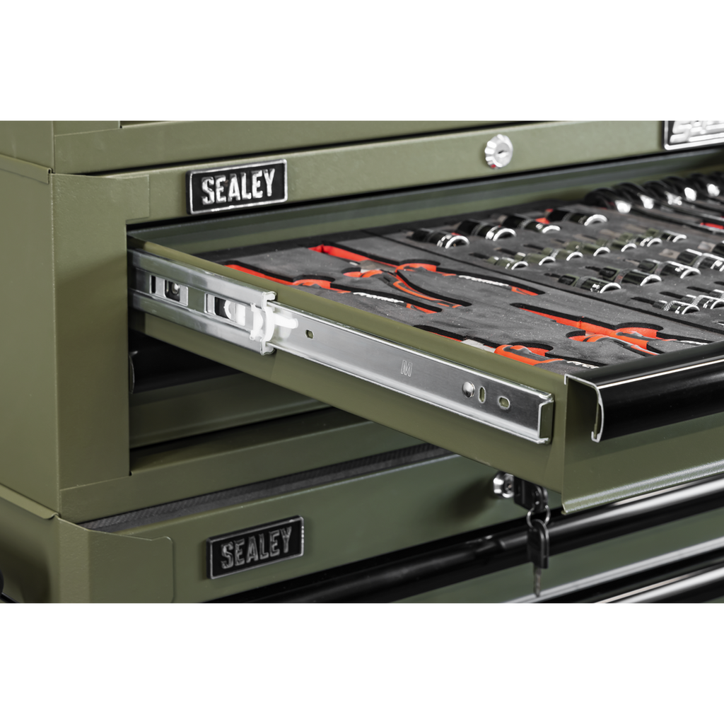 Superline PRO® Topchest, Mid-Box Tool Chest & Rollcab Combination 14 Drawer - Khaki