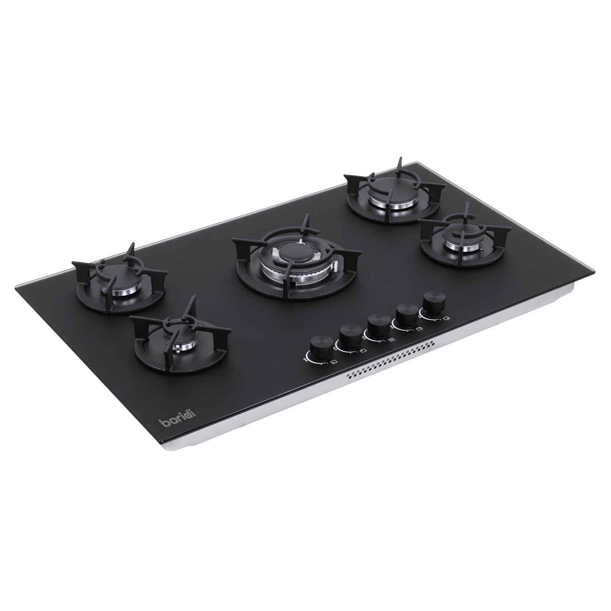 Baridi 90cm Gas Hob Matt Black 5 Burners Cast Iron Supports & Auto Ignition 10.4kW