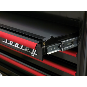 Premier™ Retro Style Mid-Box Tool Chest 2 Drawer - Black with Red Anodised Drawer Pulls
