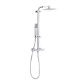 Thermostatic Shower Mixer Set, 20x20cm Square Head, Adjustable Rail - Chrome