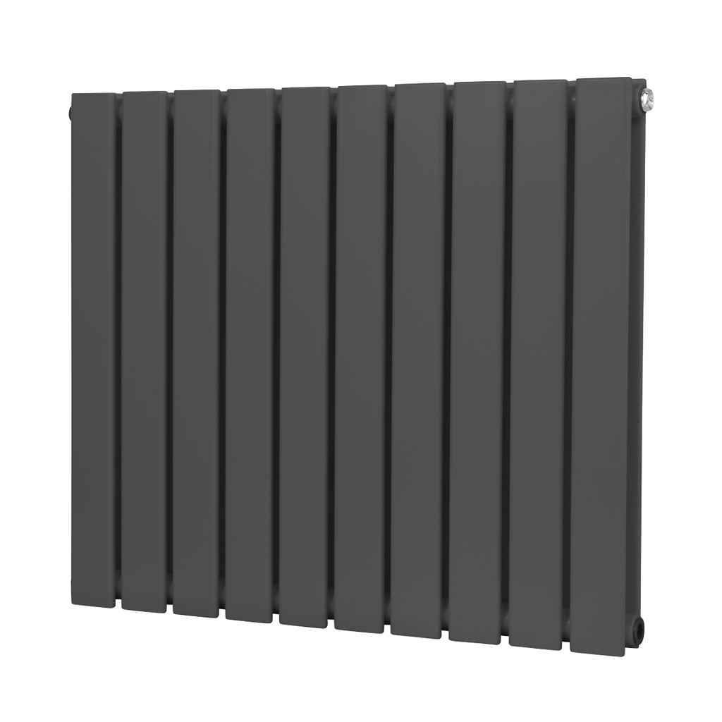 Baridi Horizontal Radiator Contemporary Double Flat Panel Design 600 x 700mm – Anthracite