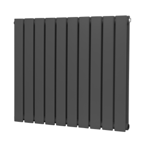 Baridi Horizontal Radiator Contemporary Double Flat Panel Design 600 x 700mm – Anthracite
