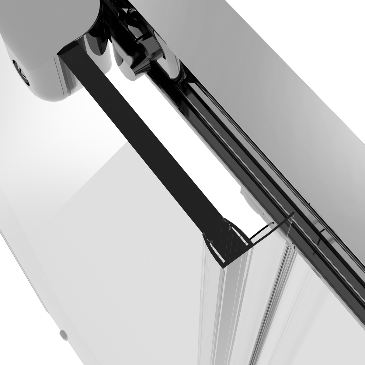 Sliding Shower Door 1000 x 1850mm, 6mm Tempered Glass, Reversible - Chrome