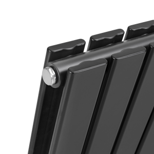 Baridi Horizontal Radiator Contemporary Double Flat Panel Design 600 x 560mm – Black