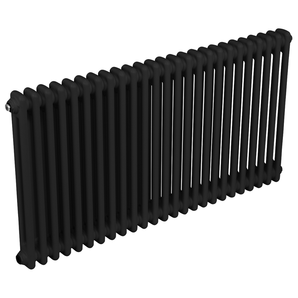 Baridi Horizontal Traditional 2 Column Radiator 600 x 1147mm – Black