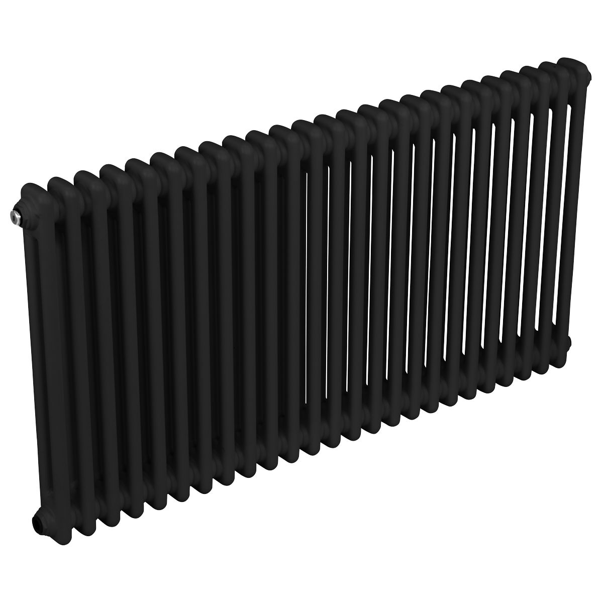 Baridi Horizontal Traditional 2 Column Radiator 600 x 1147mm – Black