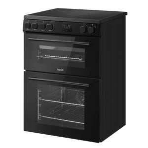 Baridi 60cm Freestanding Cooker with 99L Double Cavity & Ceramic Hob - Black