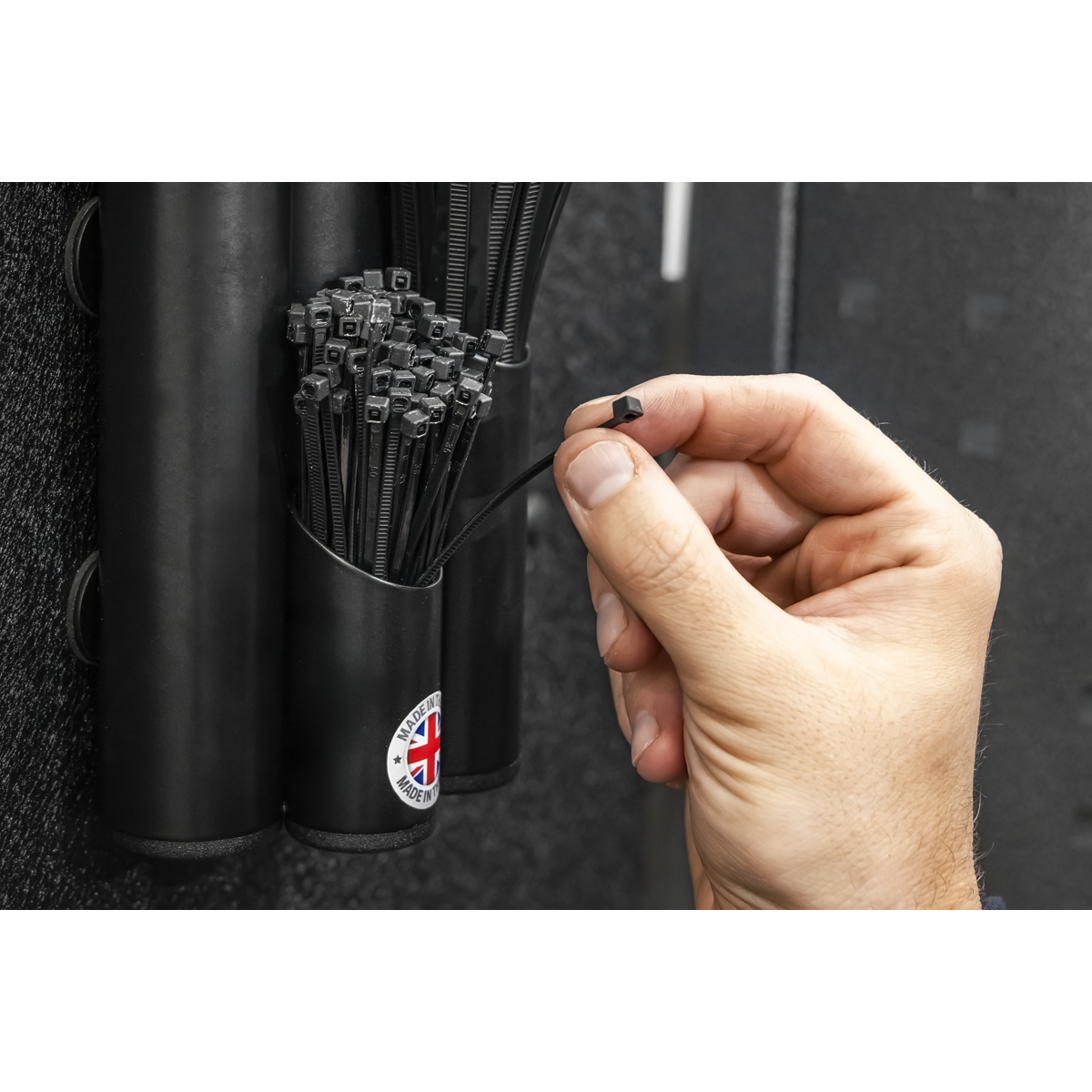 Large Magnetic Cable Tie Holder - Black