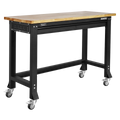 Superline PRO® Black Edition Heavy-Duty Mobile Workbench with Wooden Worktop 1220mm (AP0619M)