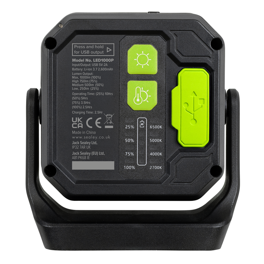 Rechargeable 360° Floodlight & Power Bank 1000lm (LED1000P)