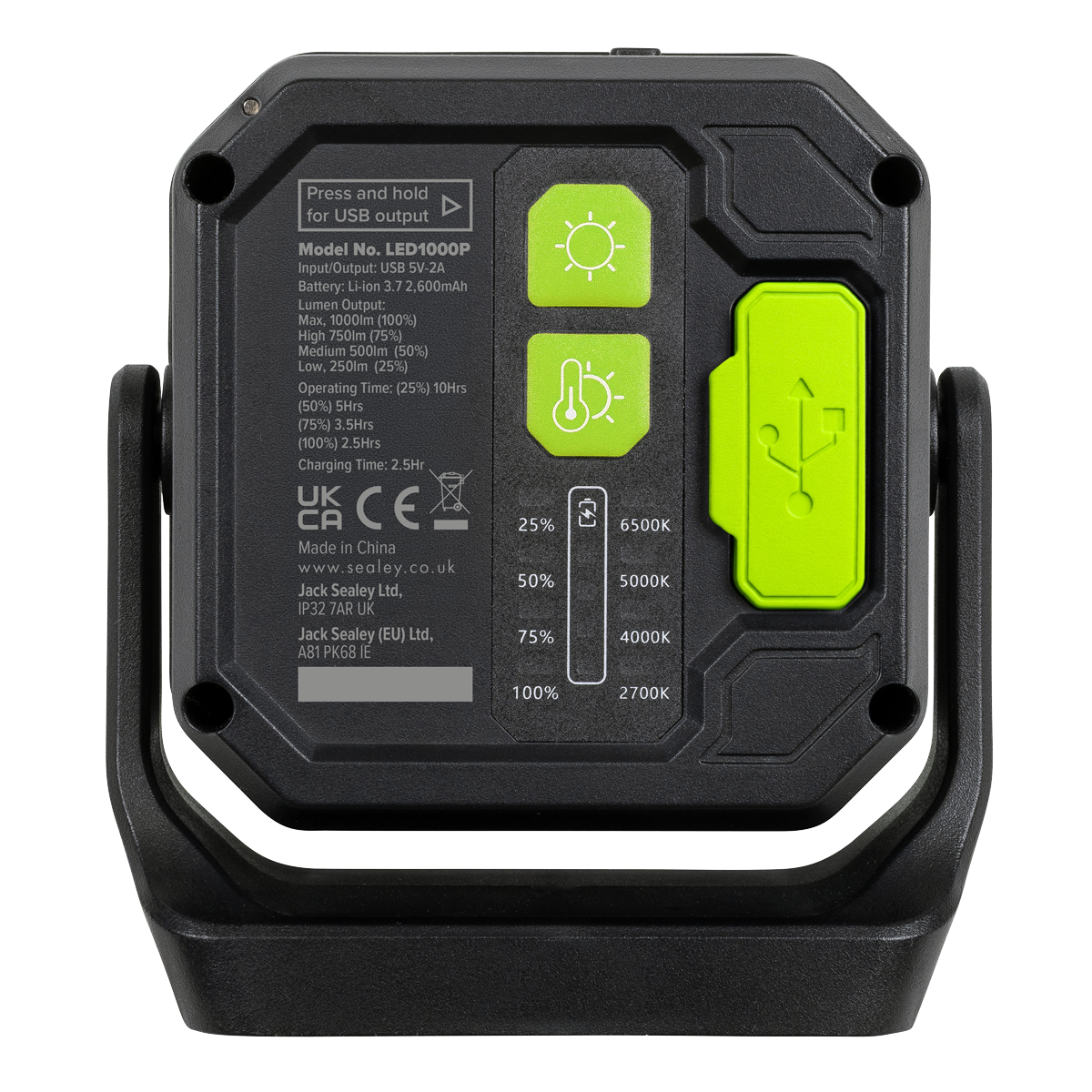 Rechargeable 360° Floodlight & Power Bank 1000lm (LED1000P)