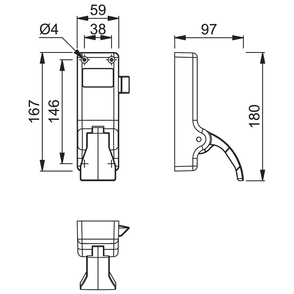 Hoppe AR883-SE ARRONE Single Push Pad