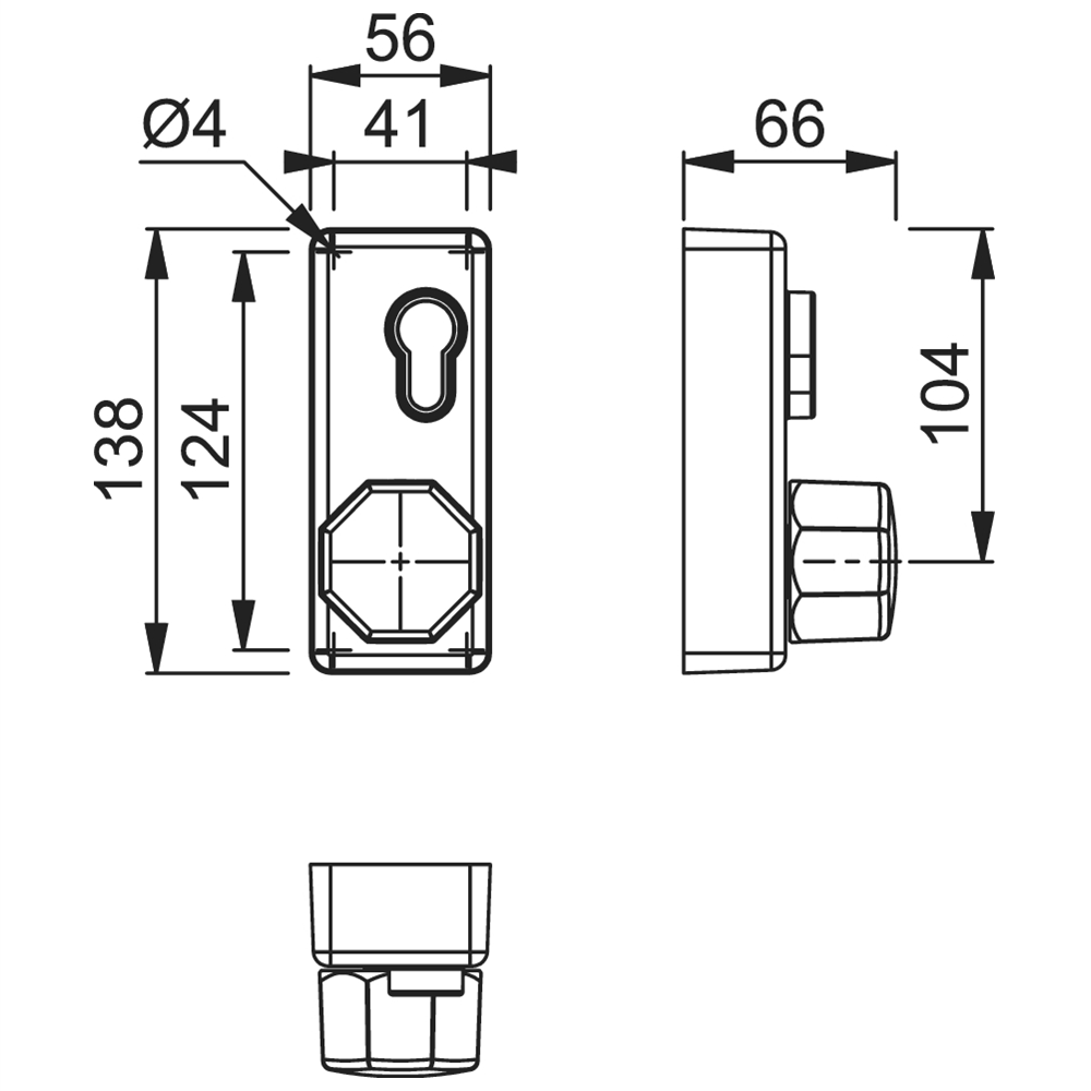 Hoppe AR885K ARRONE Hexagon Outdoor Access Device