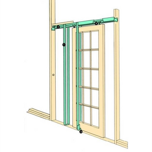 Coburn Hideaway Sliding Pocket Door Gear Wall Cavity Complete Track Kit, 90kg