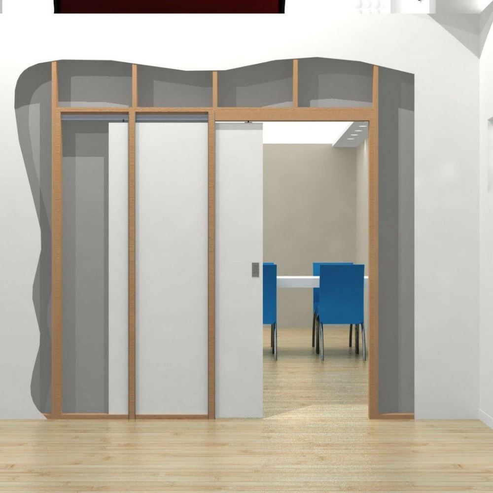 Coburn Hideaway Sliding Pocket Door Gear Wall Cavity Complete Track Kit, 90kg