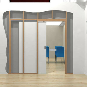 Coburn Hideaway Sliding Pocket Door Gear Wall Cavity Complete Track Kit, 90kg