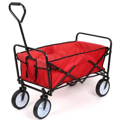 DJM Direct DJM1945 Heavy Duty Foldable Garden Outdoor Camping Portable Storage Cart Trolley 60kg - Red