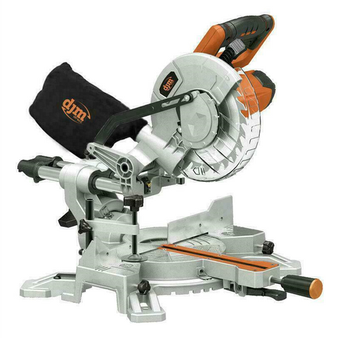 DJM Single Bevel Sliding Compound Mitre Saw 210mm 1500W