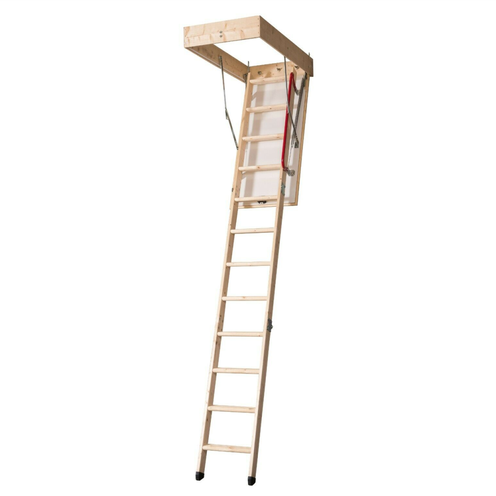 DJM Direct DJM26-5 3 Section Deluxe Eco Timber Folding Attic Loft Ladder with Insulated Hatch