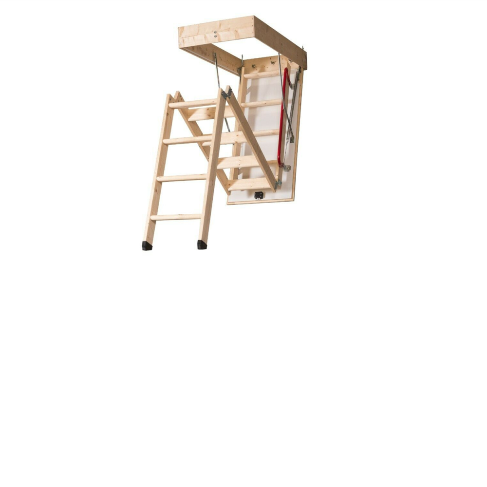 DJM Direct DJM26-5 3 Section Deluxe Eco Timber Folding Attic Loft Ladder with Insulated Hatch