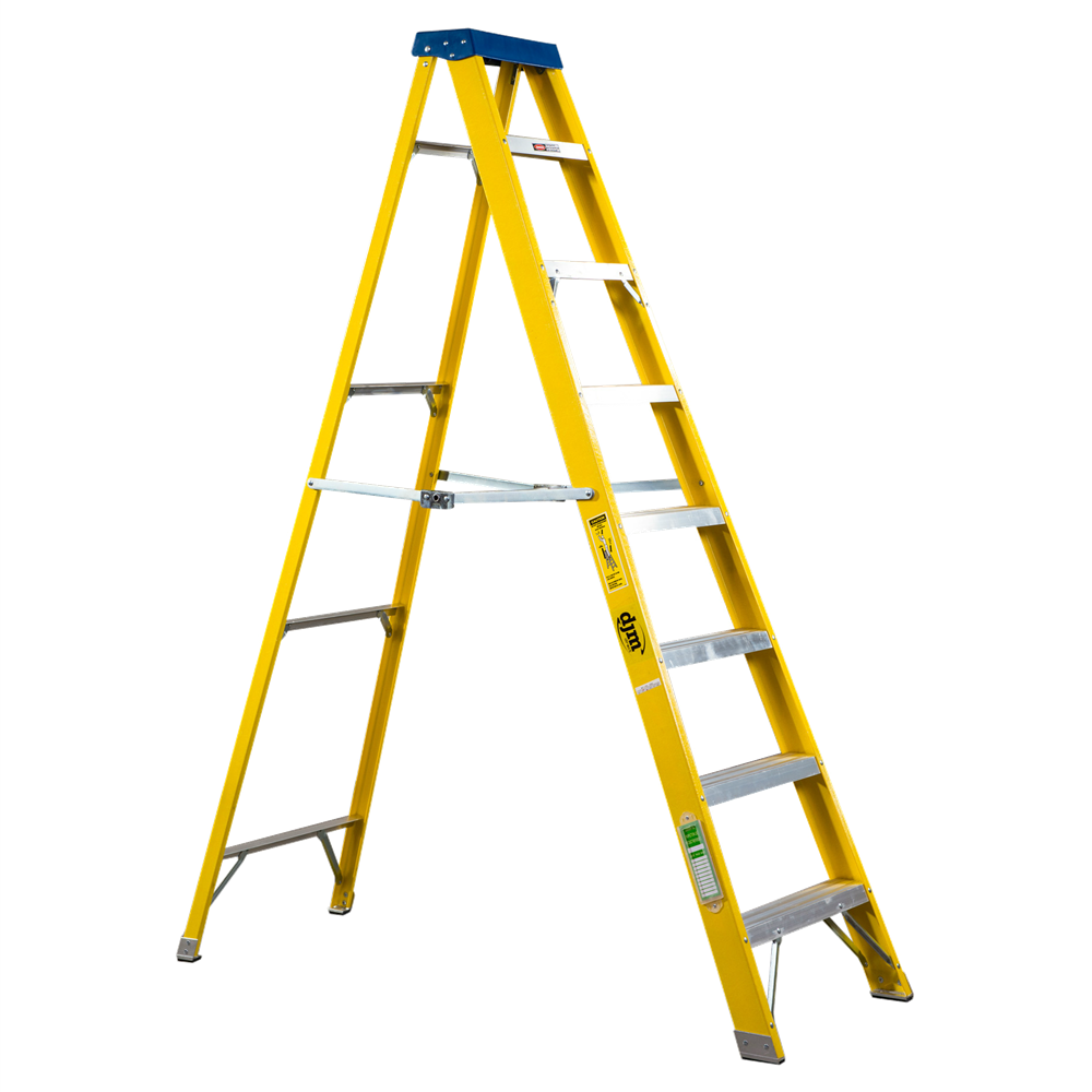 DJM Direct Heavy Duty Electricians Fibreglass Step Ladders EN131 30000v 150kg 3.15m