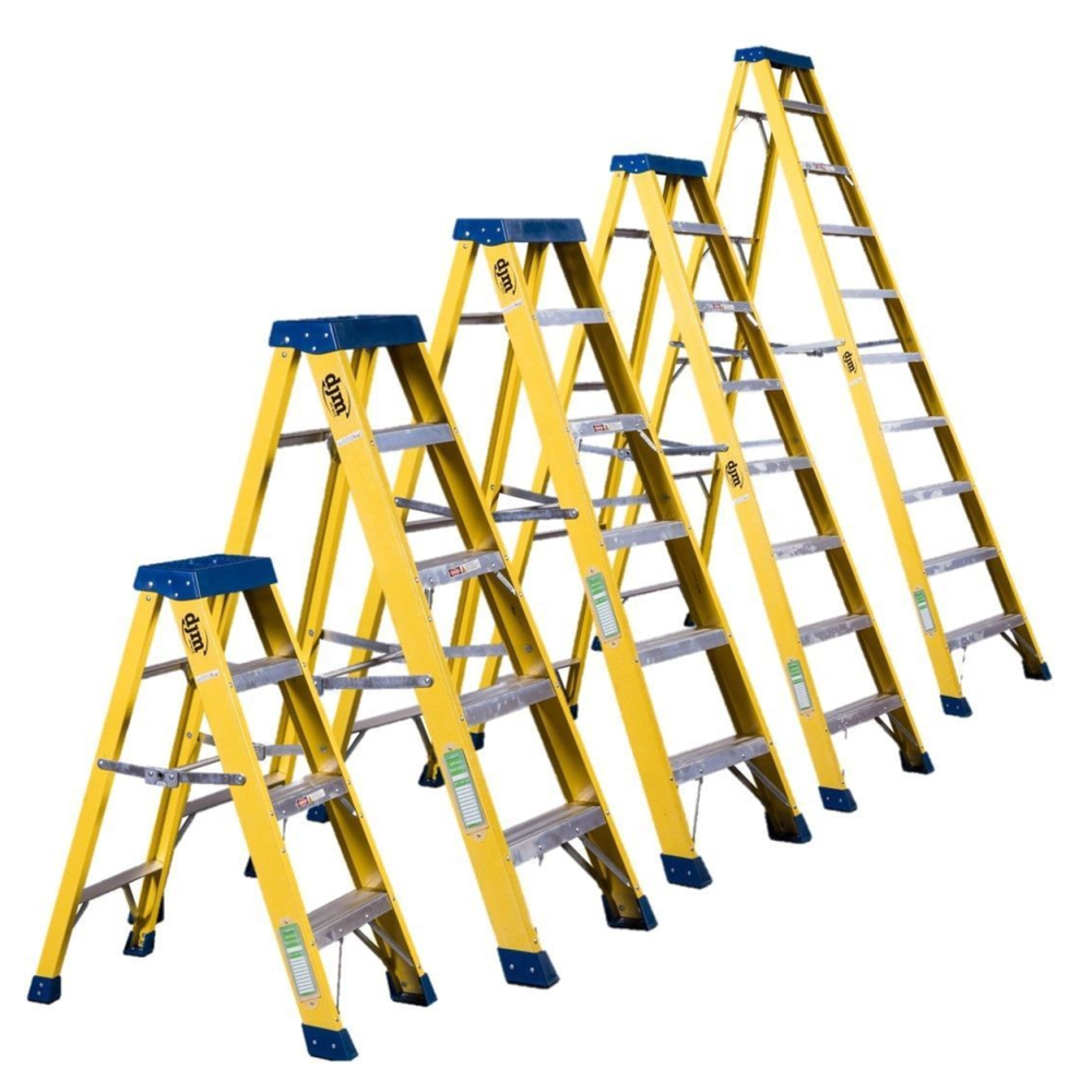 DJM Direct Heavy Duty Electrician Fibreglass Step Ladder EN131 30000v 150kg