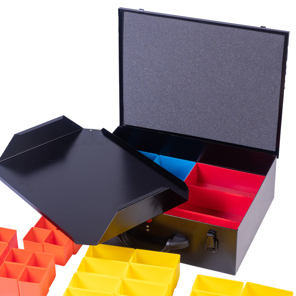 DJM Direct SBB.GD.63.36 Grand Double Metal Compartment Storage System Case 63mm, Black