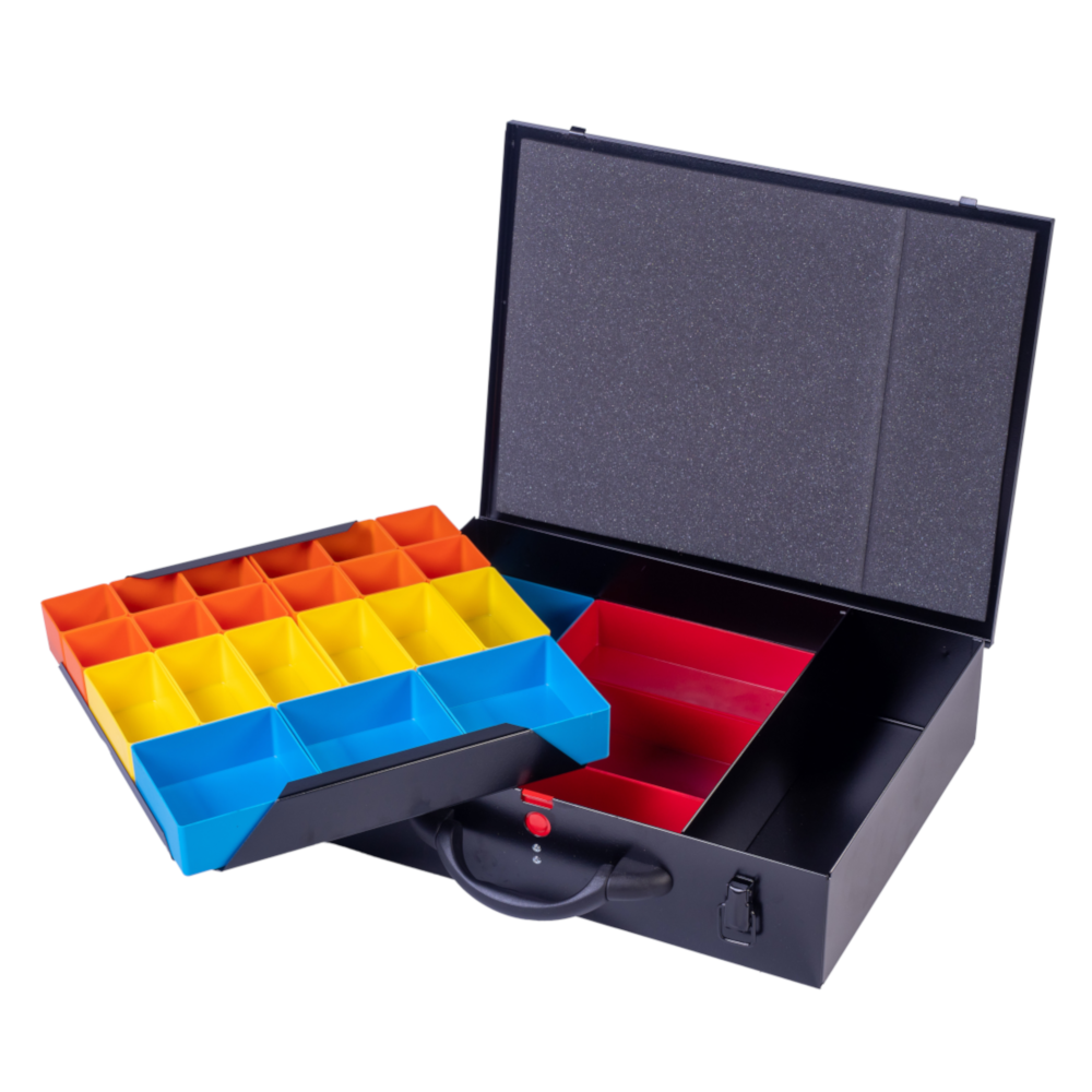 DJM Direct SBB.LD.45.27 Large Double Metal Compartment Storage System Case 45mm, Black
