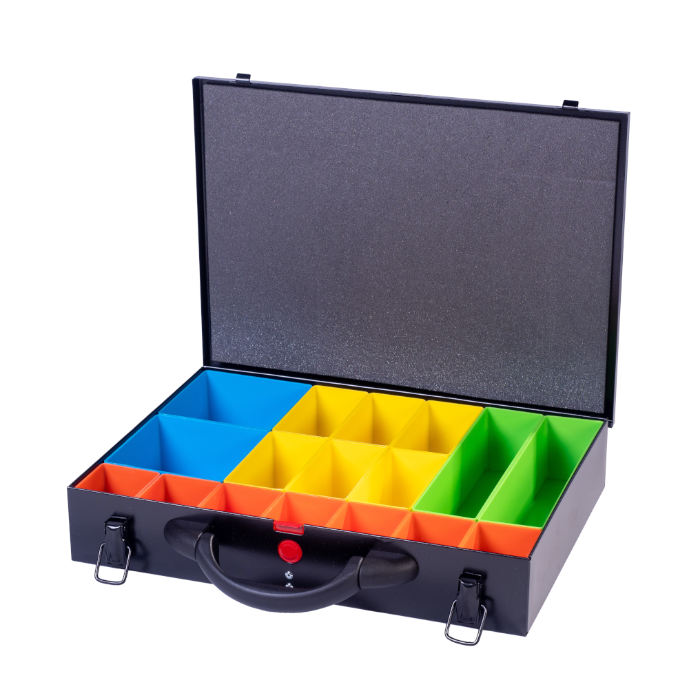 DJM Direct SBB.MS.63.17 Medium Metal Compartment Storage System Case 63mm, Black