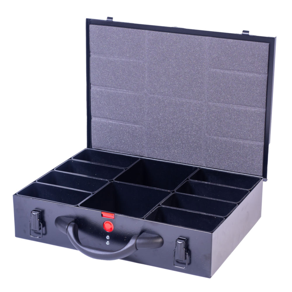 DJM Direct SBB.MS.82.10 Medium Deep Metal Compartment Storage System Case 82mm, Black
