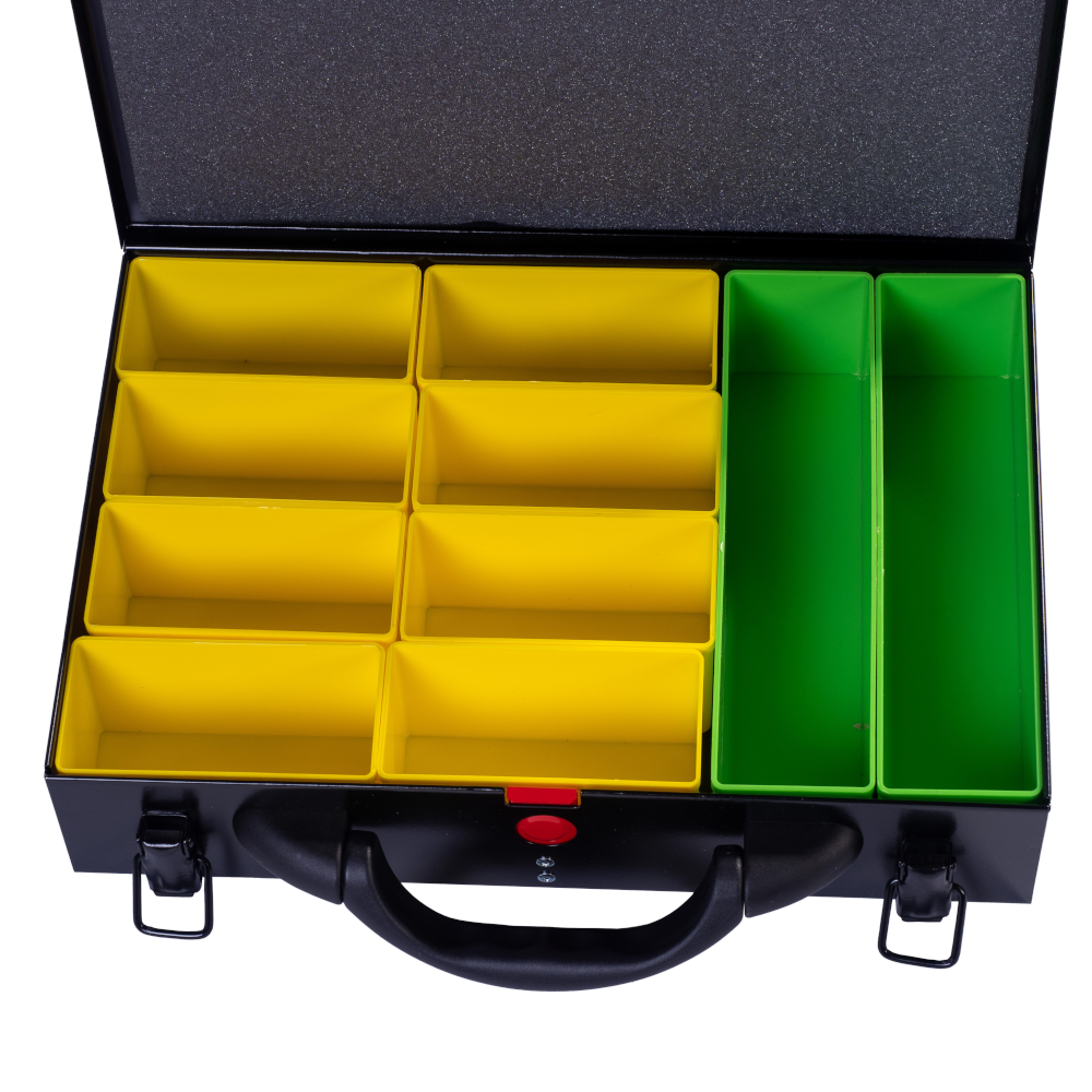 DJM Direct SBB.SS.63.10 Small Metal Compartment Storage System Case 63mm, Black