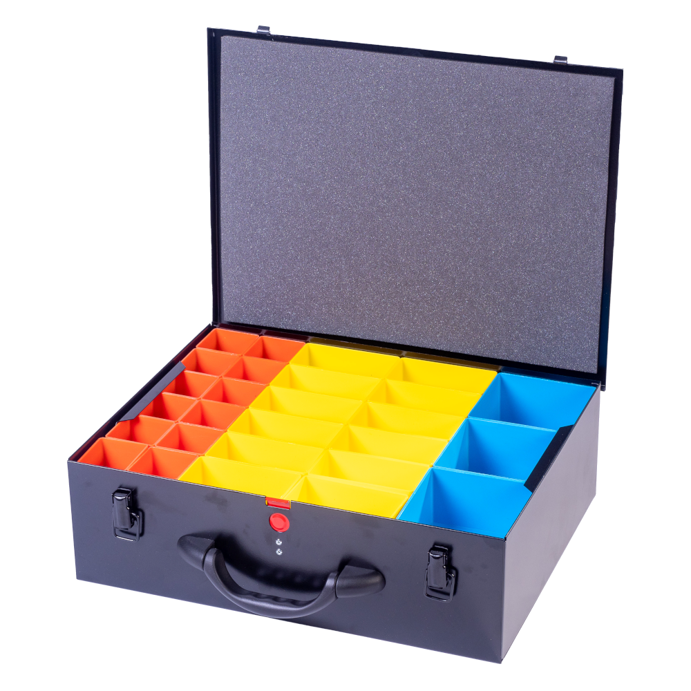 DJM Direct SBB.GD.63.36 Grand Double Metal Compartment Storage System Case 63mm, Black
