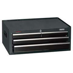 Draper 35740 3 Drawer Intermediate Middle Add On Tool Chest Storage Box with Ball Bearing Slides Black