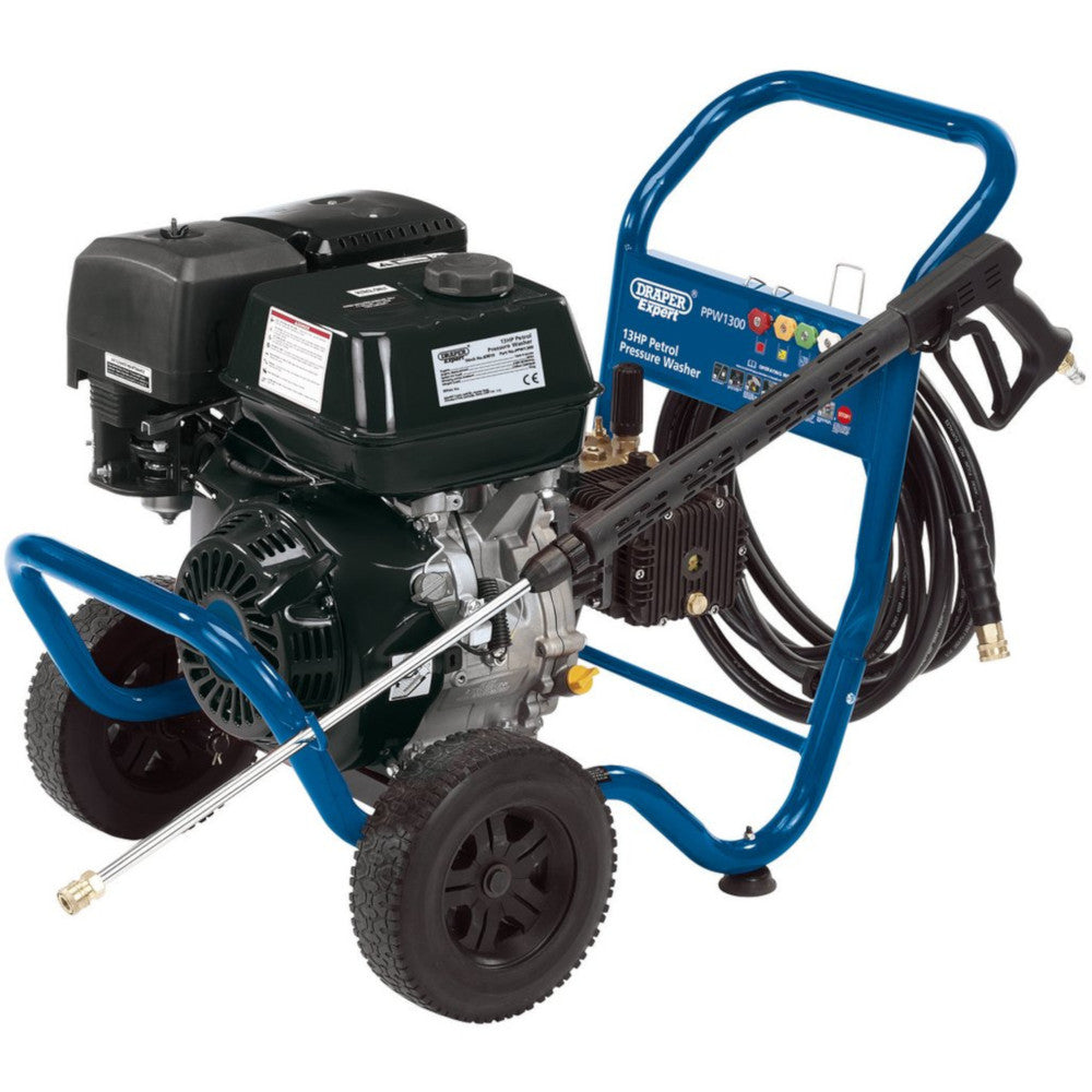 Draper 83819 Expert Heavy-Duty Petrol Pressure Washer Jet Cleaner, 262bar, 4-Stroke, 389cc, 13hp