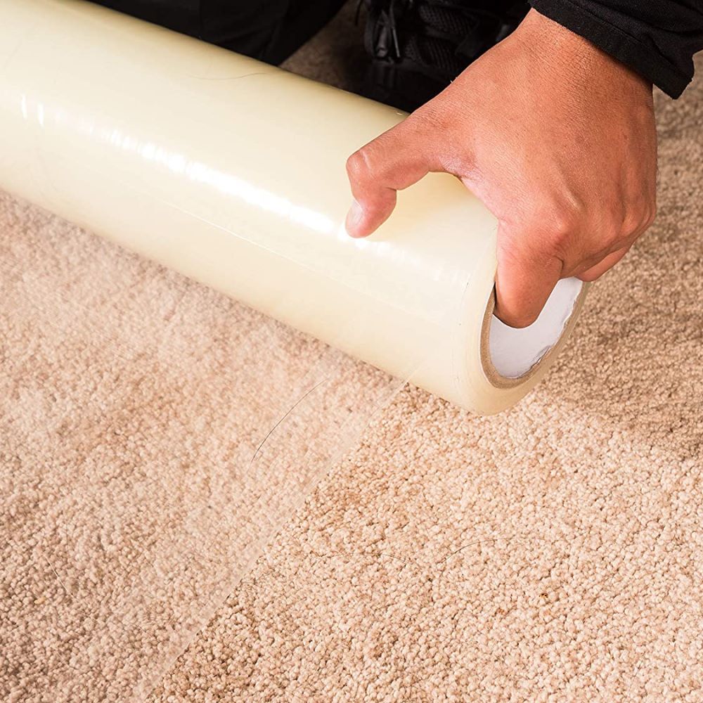 Florprotec Tac Bac Self-Adhesive Carpet Floor Protection Film 600mm - Clear