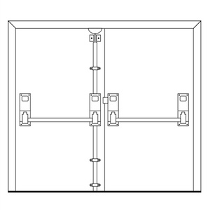 Hoppe AR888 ARRONE Combination Unit for Double Rebated Fire Exit Emergency Doors Panic Bolt Hardware Silver