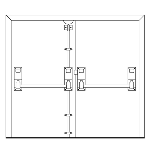 Hoppe AR888 Arrone Combination Unit for Double Rebated Doors - Silver