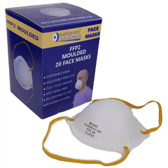 National FFP2 Moulded Adjustable Disposable Dust Protection Face Mask 20 Pack