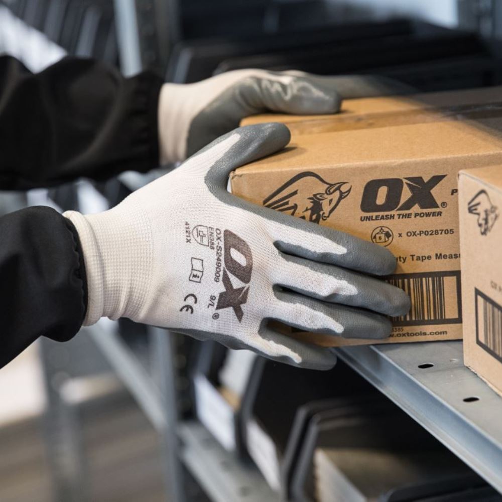 Ox Tools Nitrile Dipped Palm Flex Work Safety Gloves EN388