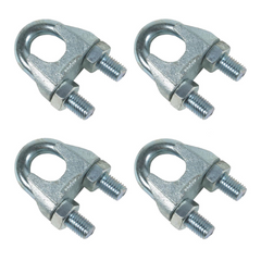 Metal Wire Cable Rope Secure Grip Fixing Clamps 4 Pack Zinc Plated